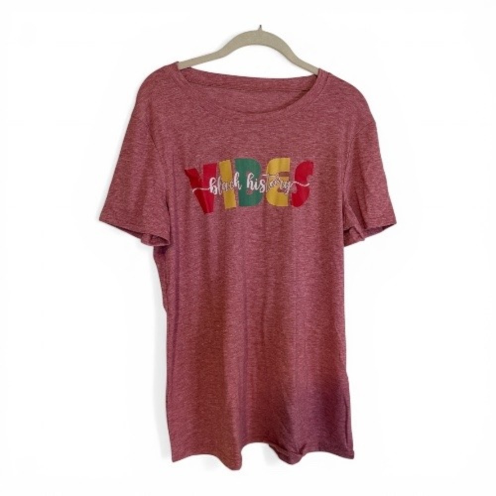 Black History Vibes T-Shirt Womens M Pink Graphic Short Sleeve NEW